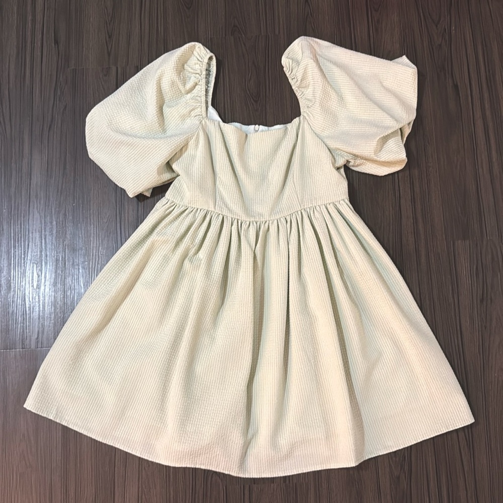 Mint green dress with romper shorts lining